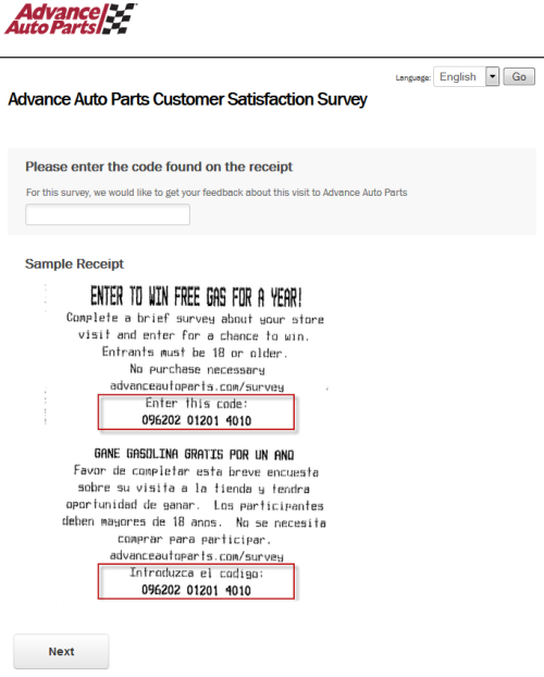 Advance Auto Parts Customer Survey